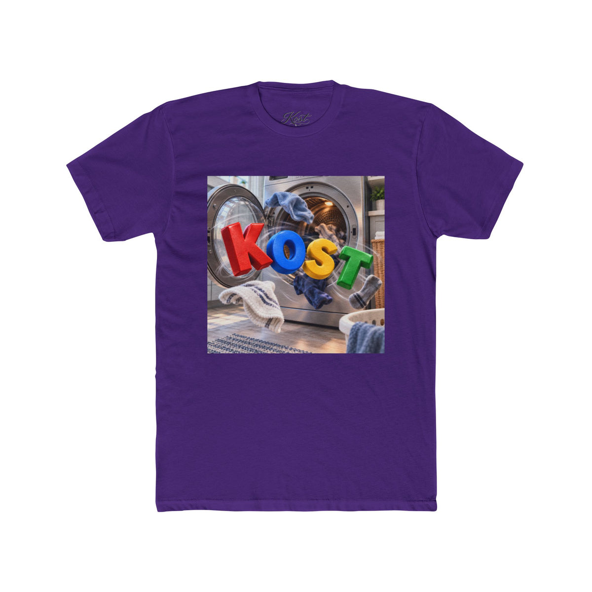 KOST Laundry Graphic Tee — Colorful Retro Washing Machine Design