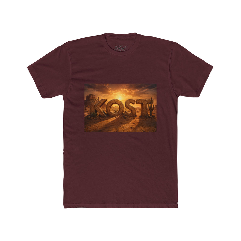 KOST Sunrise Graphic Tee — Vintage Stone Lettering Sunset T-Shirt