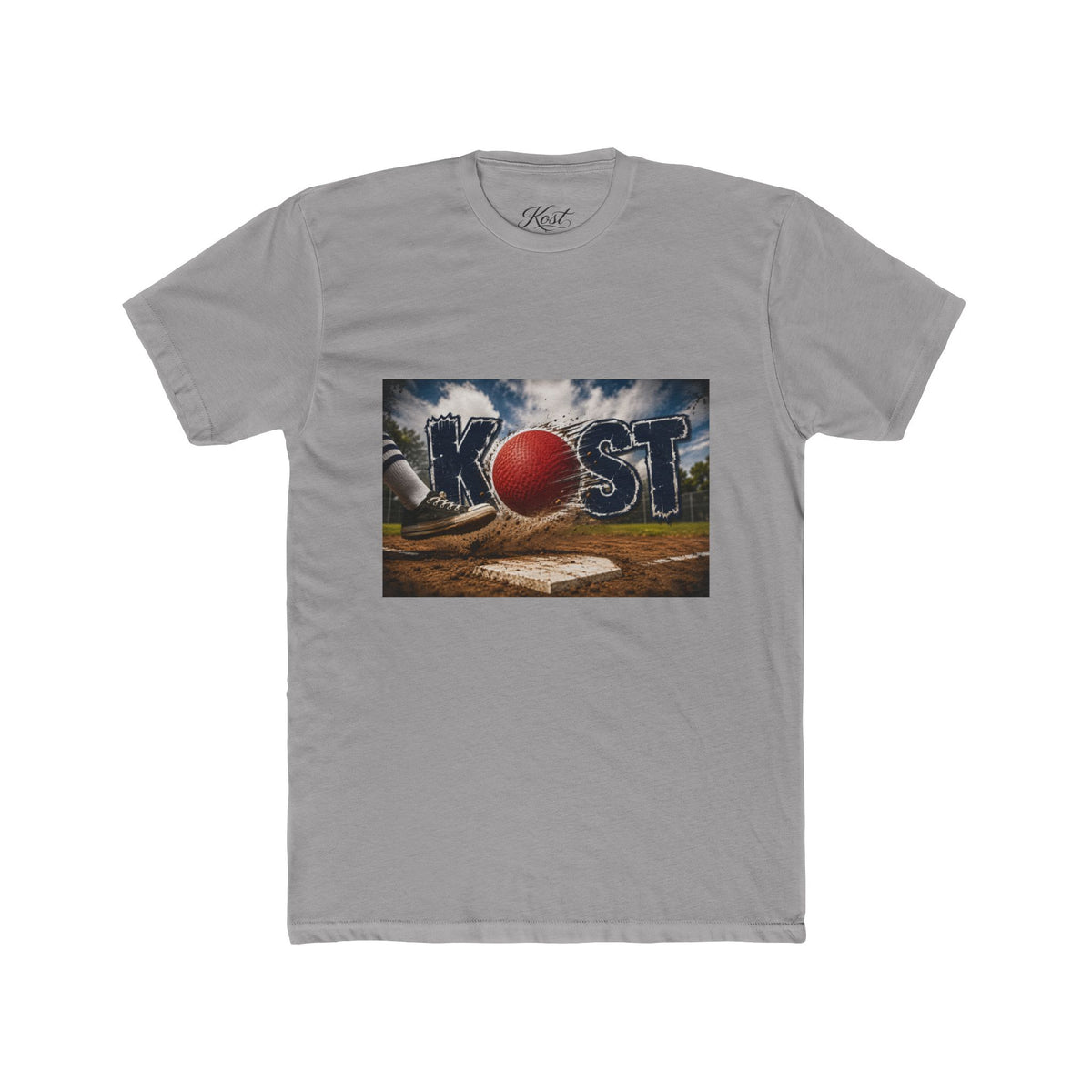 Baseball Field Graphic Tee — 'KOST' with Red Ball