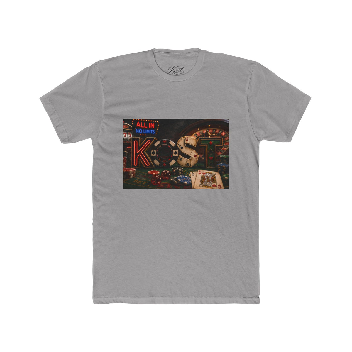 Casino Night Graphic Tee — "All In" Poker Neon Sign T-Shirt