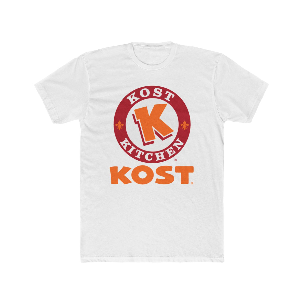 T-Shirt — Kost Kitchen Logo Tee (KOST) | Retro Orange & Red Restaurant Shirt
