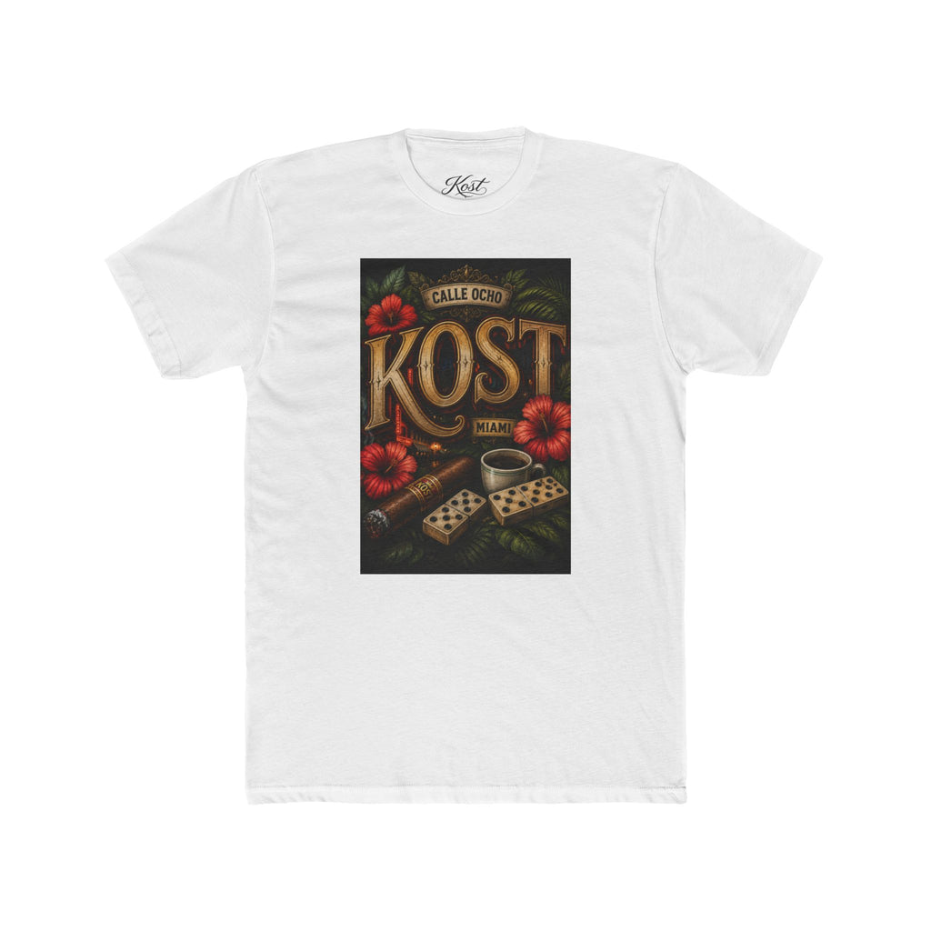 KOST Dice & Hibiscus Retro Tee — Vintage Gaming Floral Graphic T-Shirt