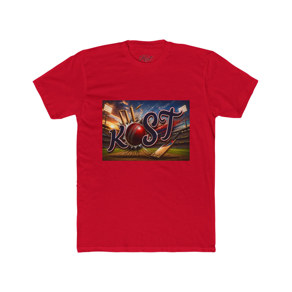 Rost Cityscape Crew Tee — Retro Neon Script Graphic T-Shirt