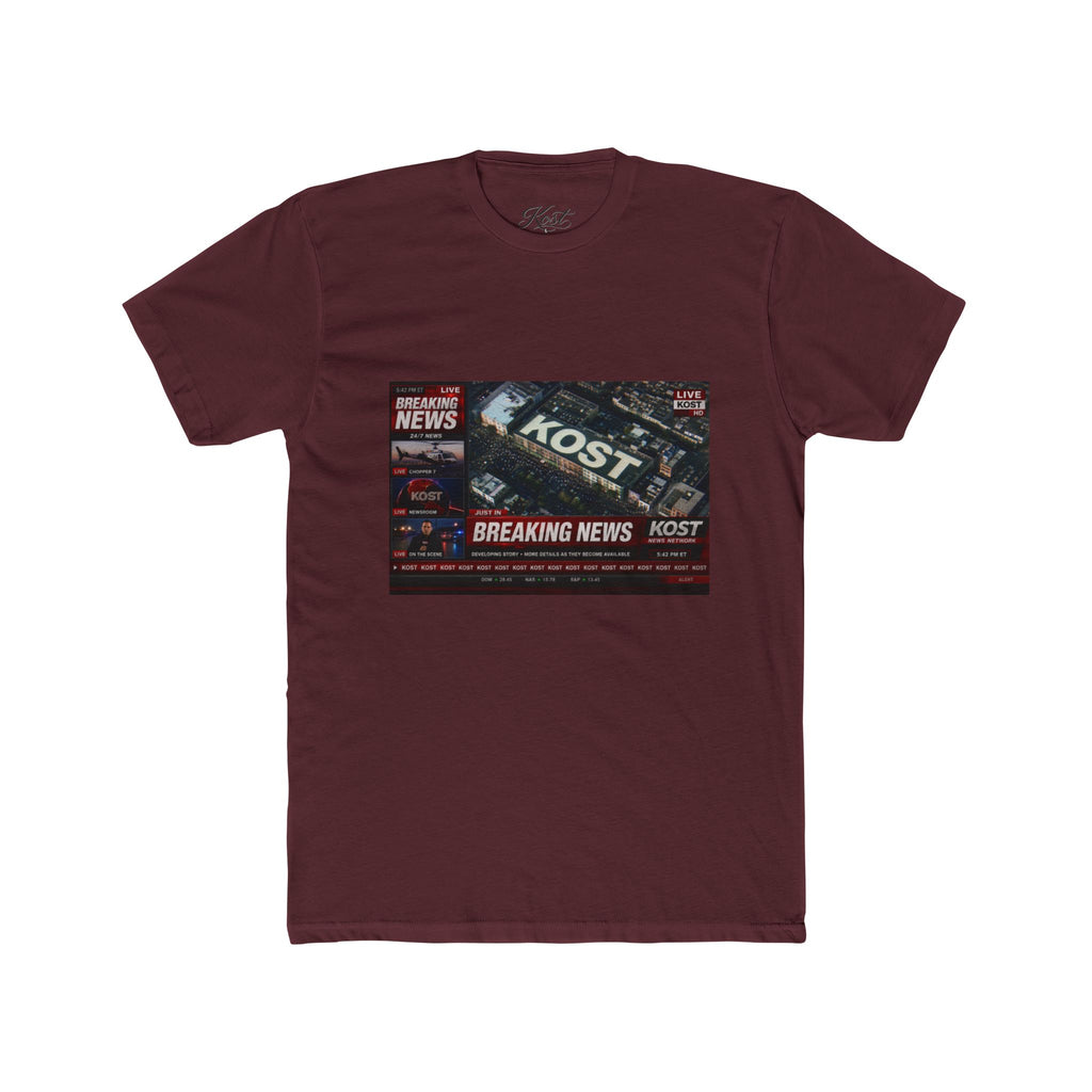 Breaking News Graphic Tee — KOST Vintage TV News Design