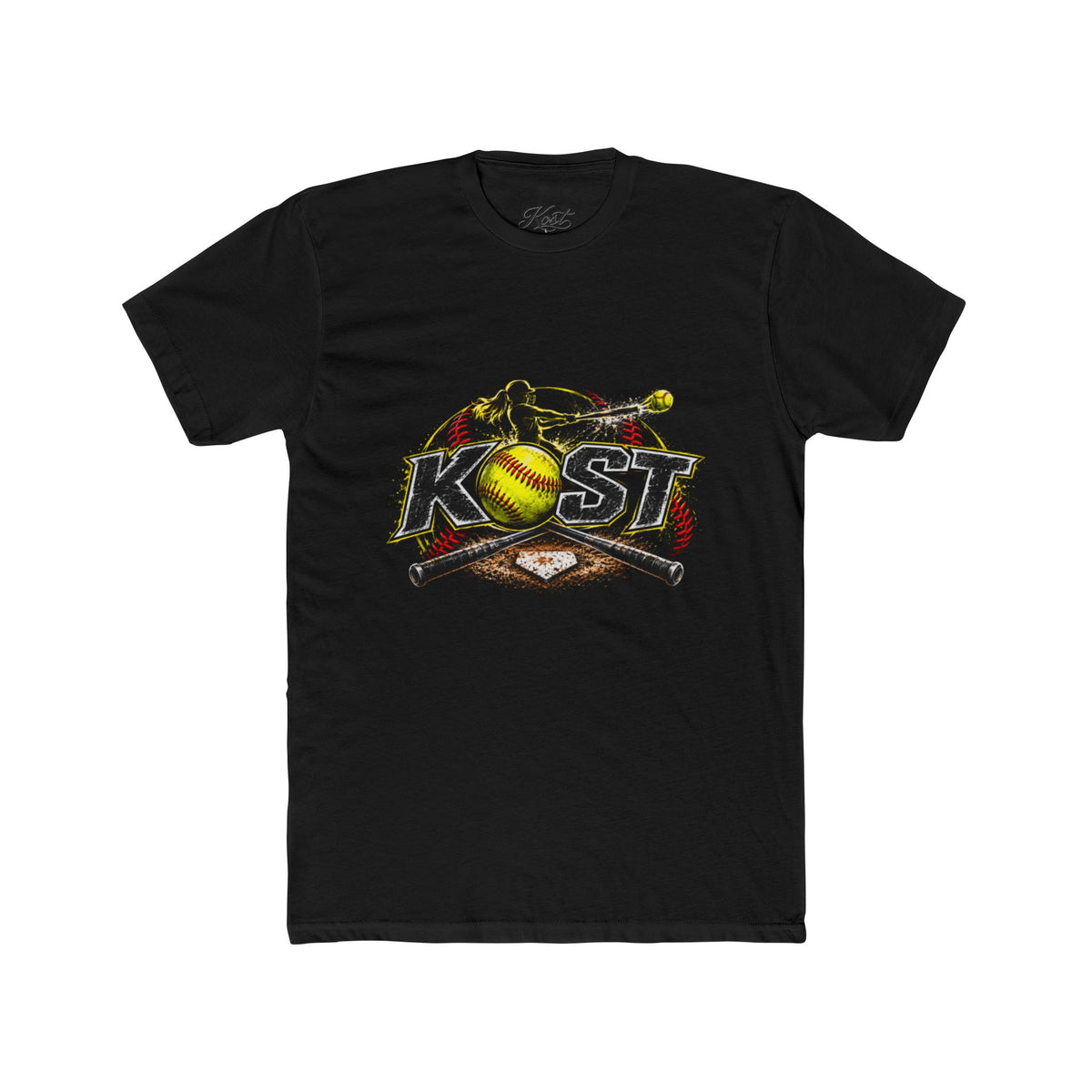 Softball Crossed Bats Tee — KOST Graphic Cotton Crew Shirt