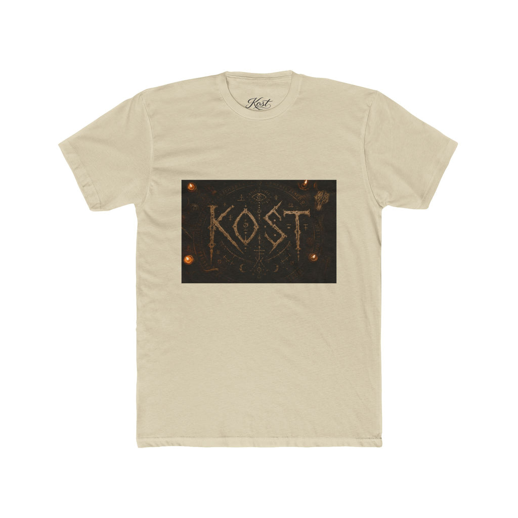 KÖST Rustic Firebrand Tee — Vintage Burned Lettering Graphic T-Shirt