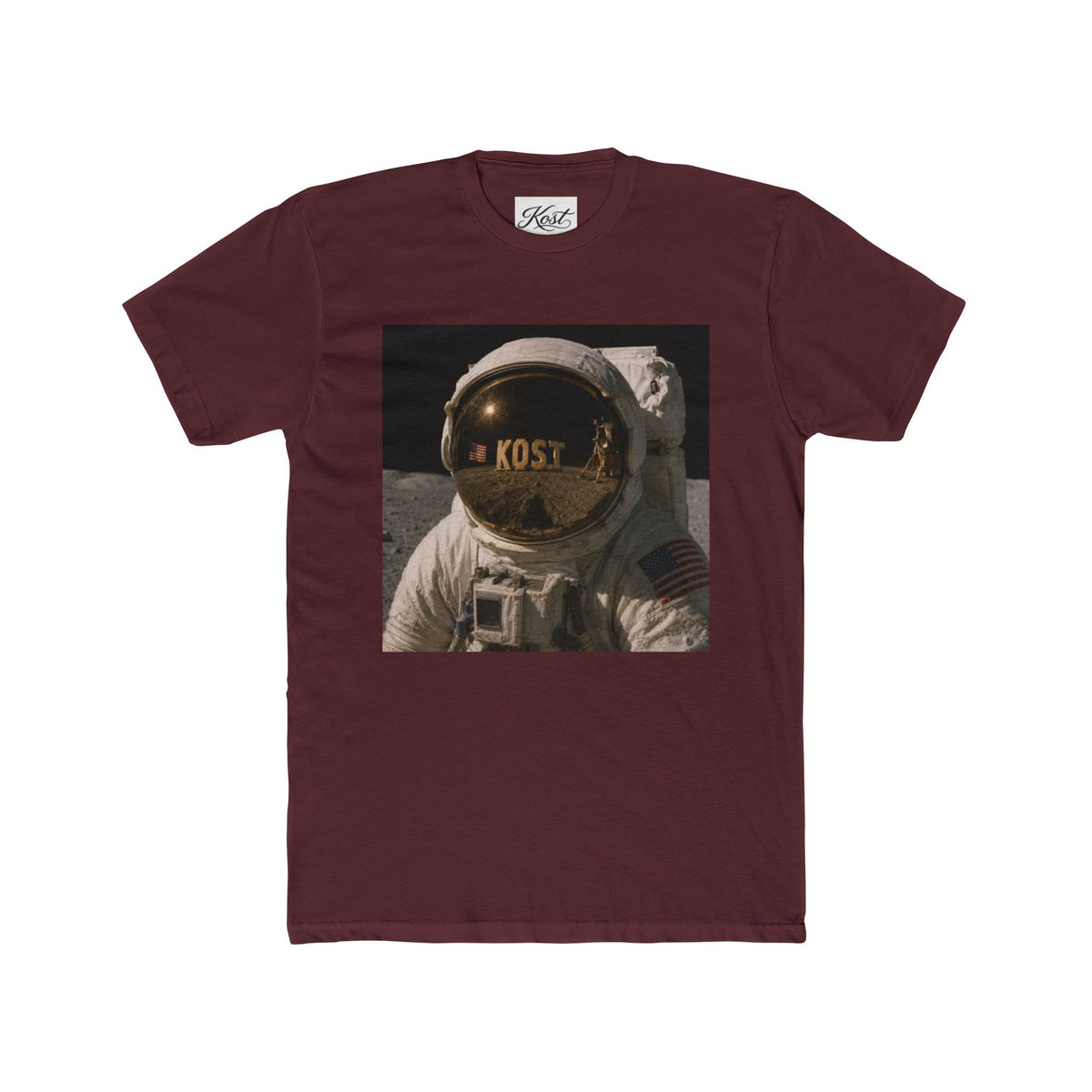 Astronaut Helmet Tee — 'KOST' Reflective Space Graphic T‑Shirt