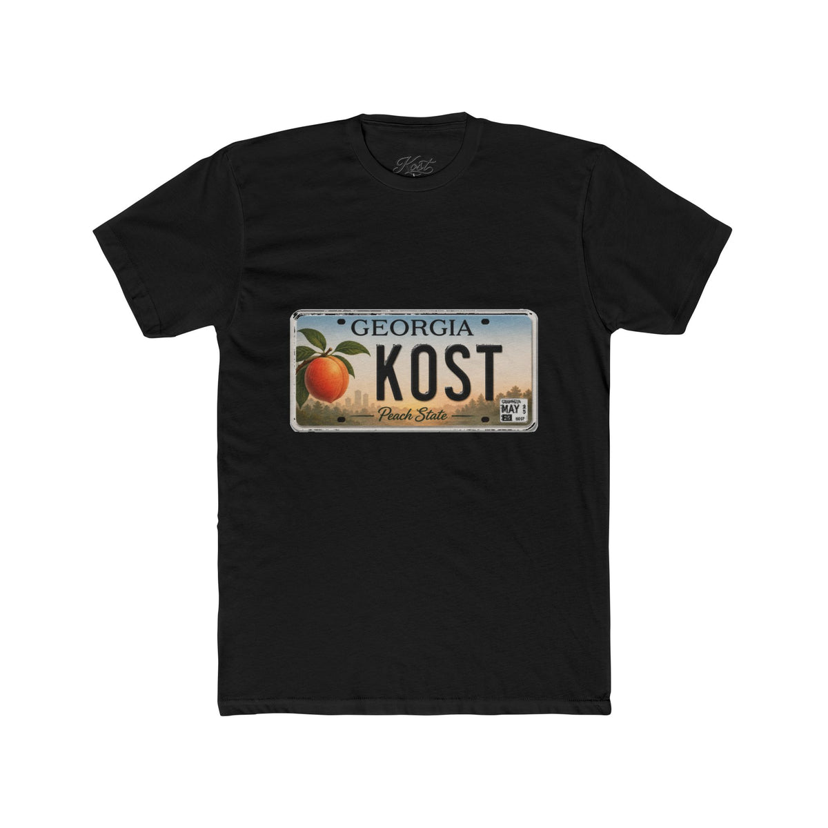 Georgia Peach License Plate T‑Shirt — KOST Personalized Retro Tee