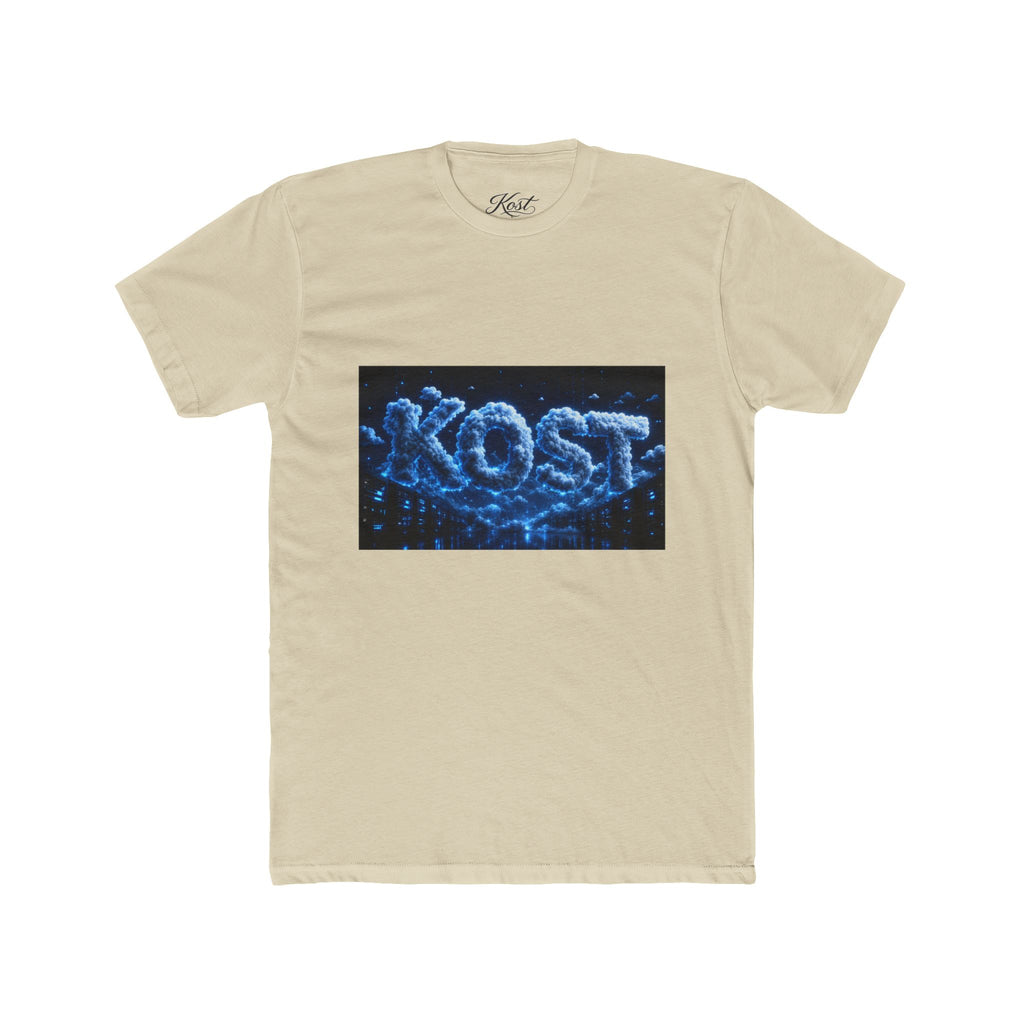 KOST Neon Bubble Logo Tee — Retro Blue Graphic T-Shirt