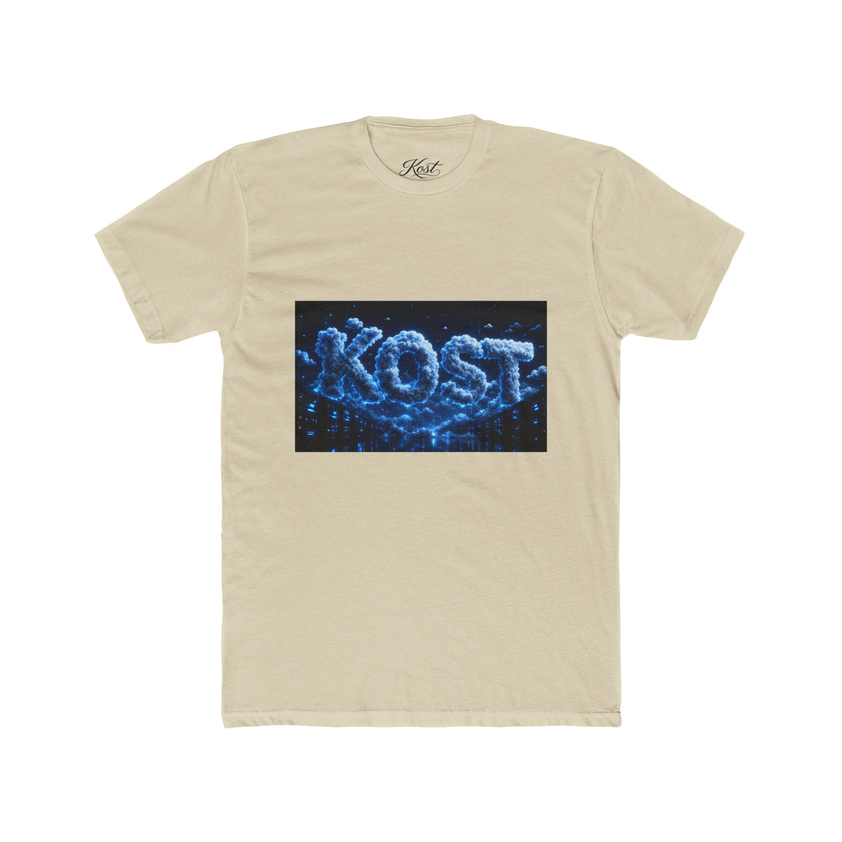 KOST Neon Bubble Logo Tee — Retro Blue Graphic T-Shirt