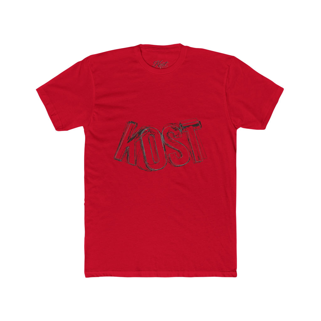 KOST Sketch Logo Tee — White Cotton Graphic T‑Shirt