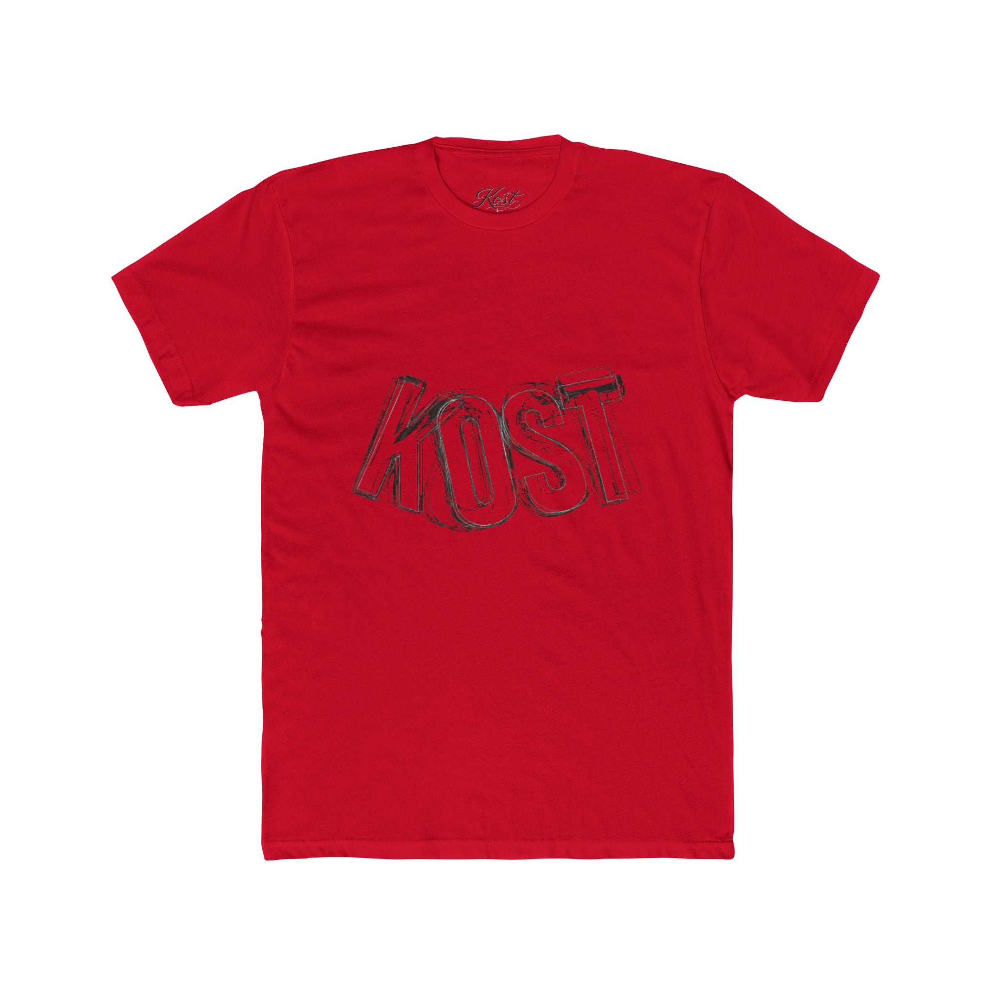 KOST Sketch Logo Tee — White Cotton Graphic T‑Shirt