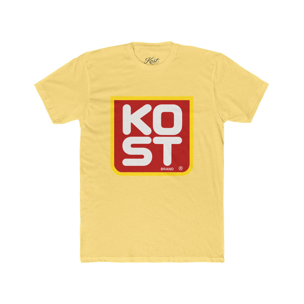 Vintage Retro Logo Tee — "KOST" Bold Square Graphic T-Shirt