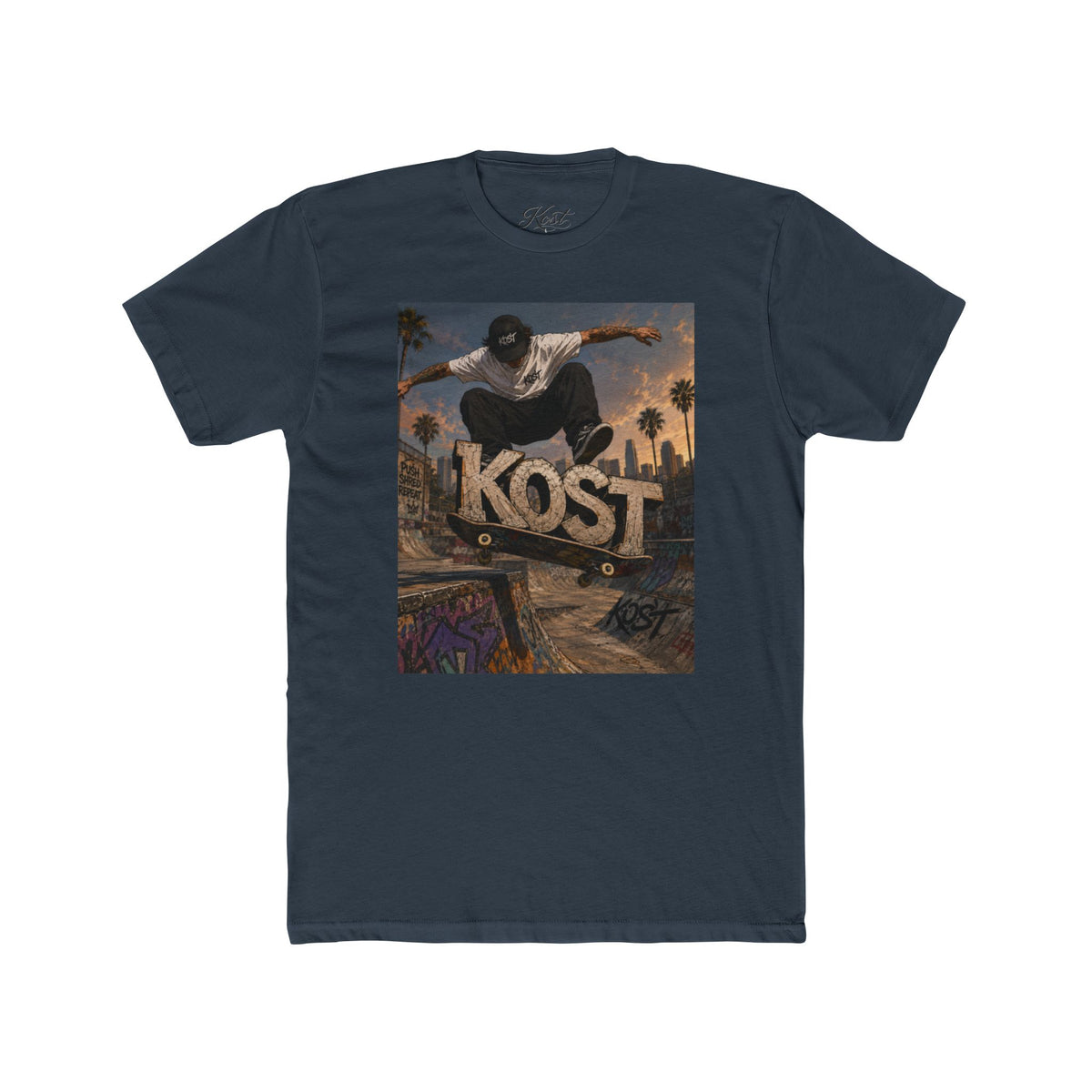Skater KOST Graphic Tee — Urban Skateboard Crew Shirt
