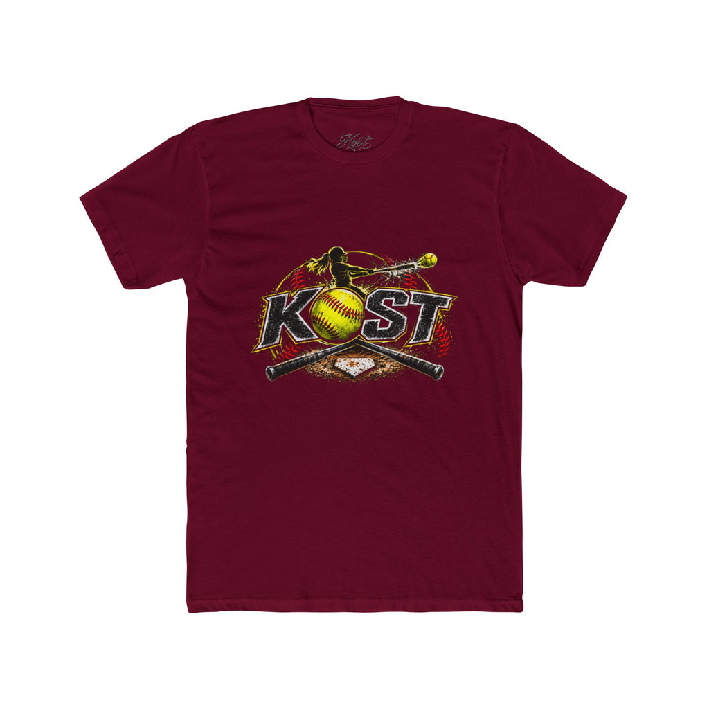 Softball Crossed Bats Tee — KOST Graphic Cotton Crew Shirt