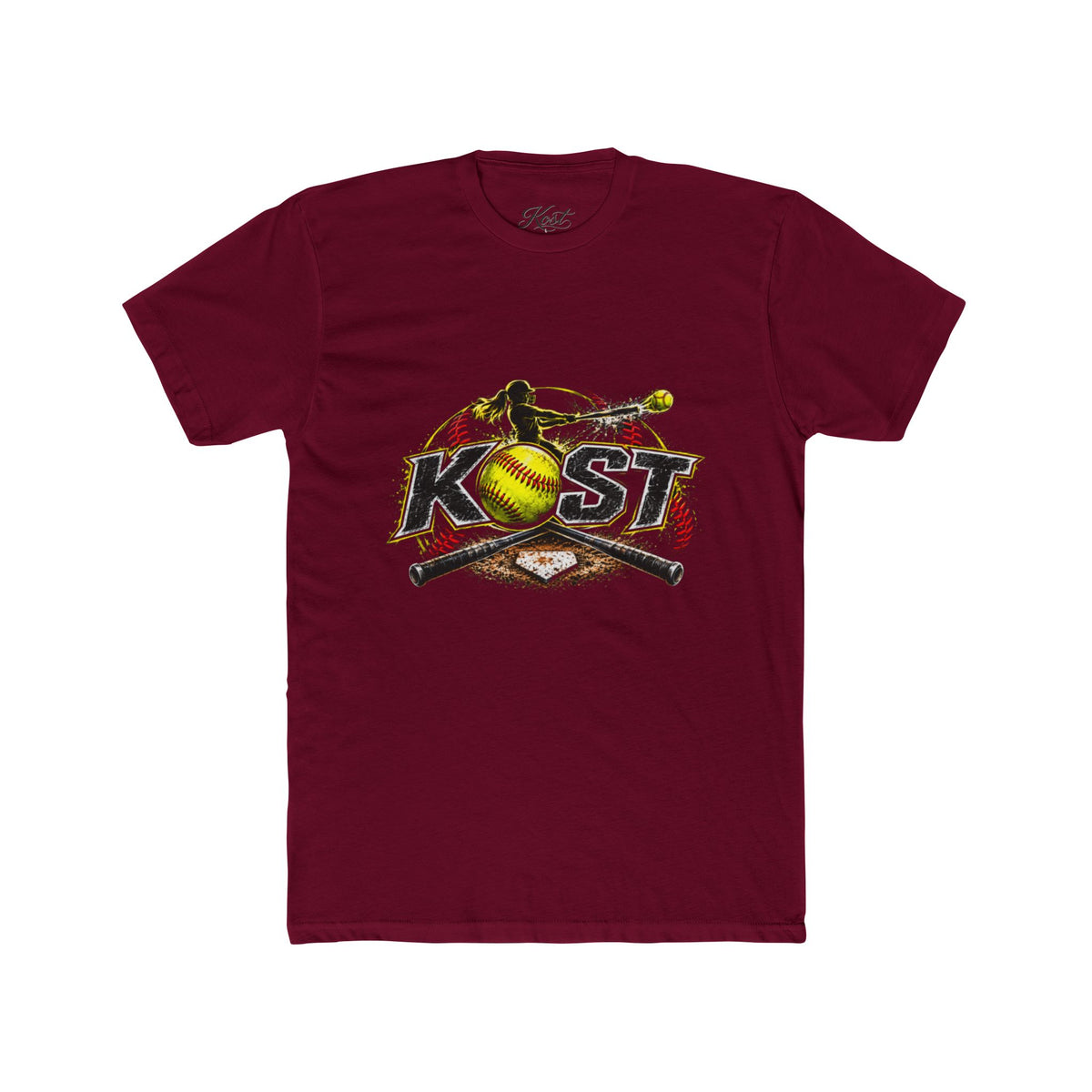 Softball Crossed Bats Tee — KOST Graphic Cotton Crew Shirt