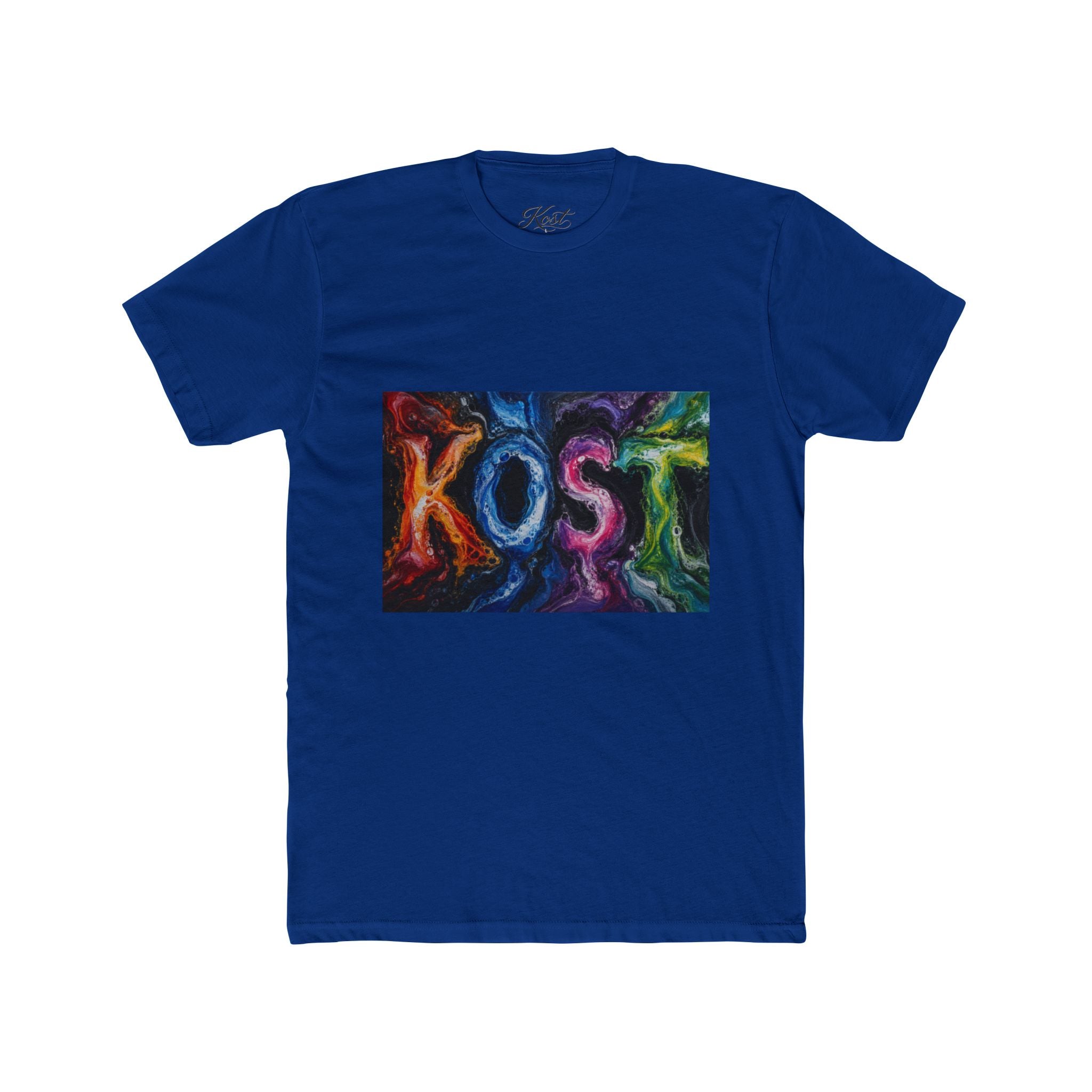 KOST Colorful Smoke Graphic Tee — Vibrant Abstract Lettering T-Shirt