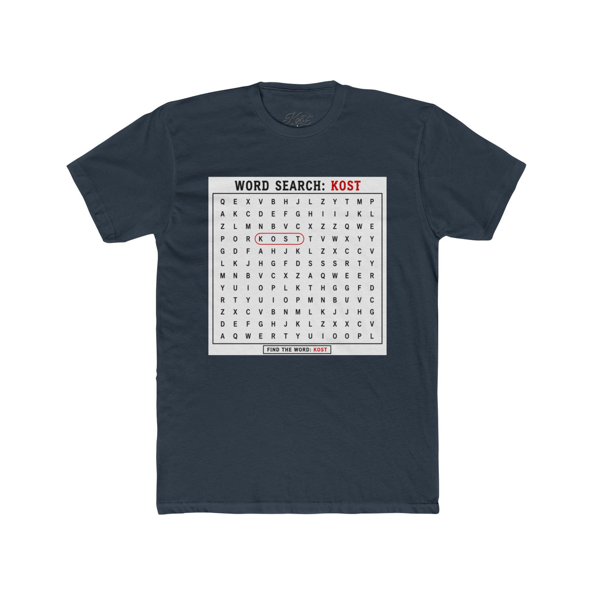 Word Search T‑Shirt — "Kost" Puzzle Graphic Tee