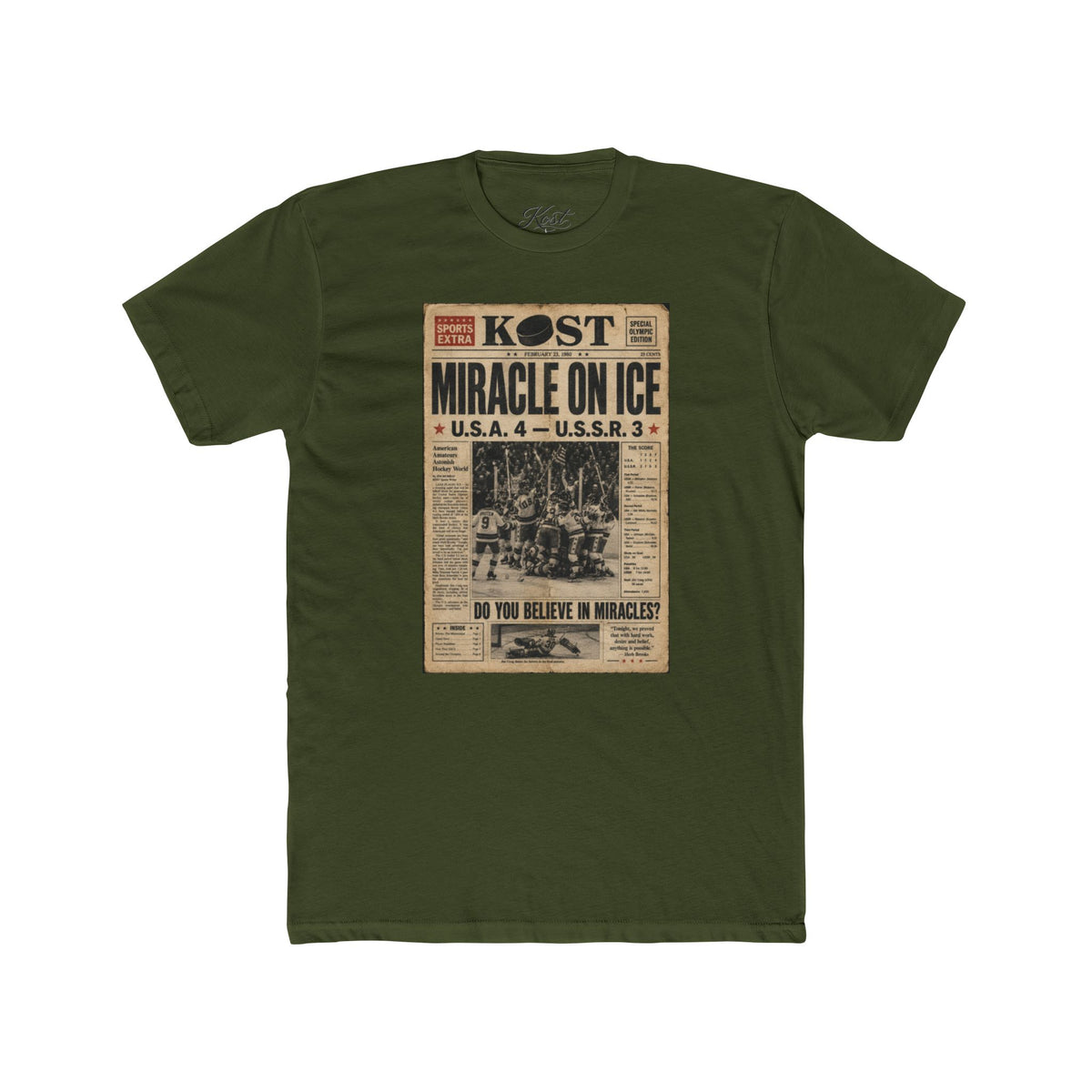 Miracle on Ice Vintage Newspaper T‑Shirt
