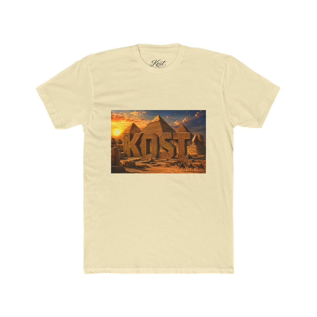 Pyramids Sunset Tee — 'KOST' Desert Graphic T-Shirt