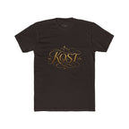 KOST Script Logo Tee — Elegant Gold Calligraphy Cotton T‑Shirt