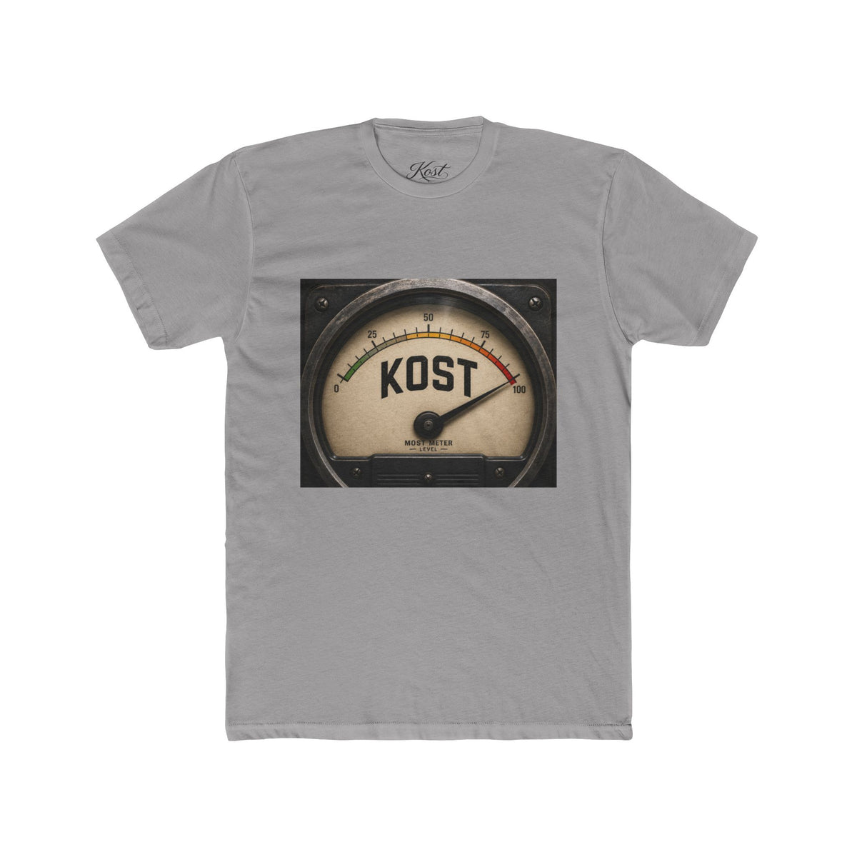 Vintage Radio Meter Tee — “KOST” Gauge Graphic Cotton T‑Shirt