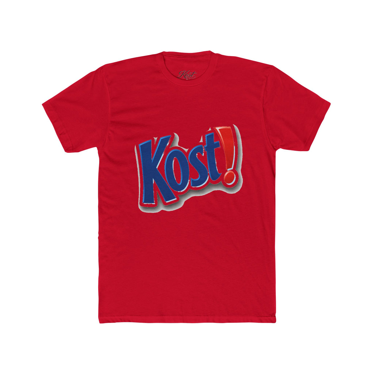 Kost! Logo Graphic Tee — Retro Soda-Style Chest Print Shirt