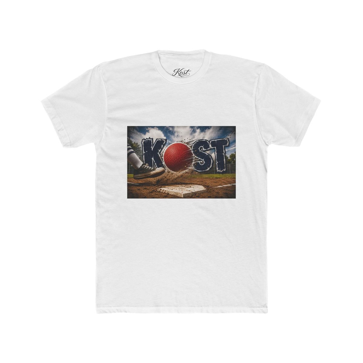 Baseball Field Graphic Tee — 'KOST' with Red Ball