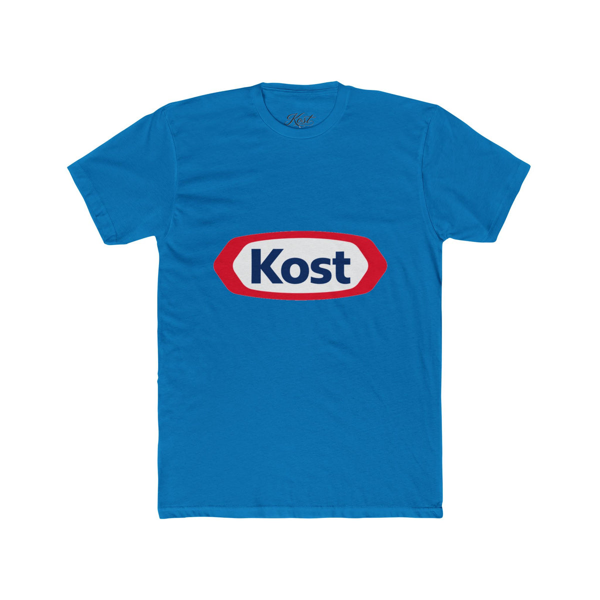 Kost Logo T-Shirt — Retro Red & Blue Graphic Crew Tee