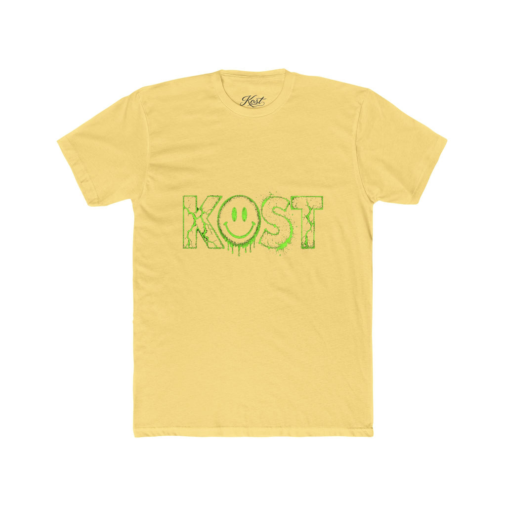 KOST Smiley Graphic Tee — Neon Green Drip Logo Cotton T-Shirt