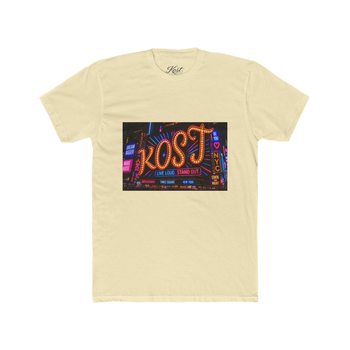 Kost Neon Sign Graphic Tee — Retro City Nightlife T-Shirt