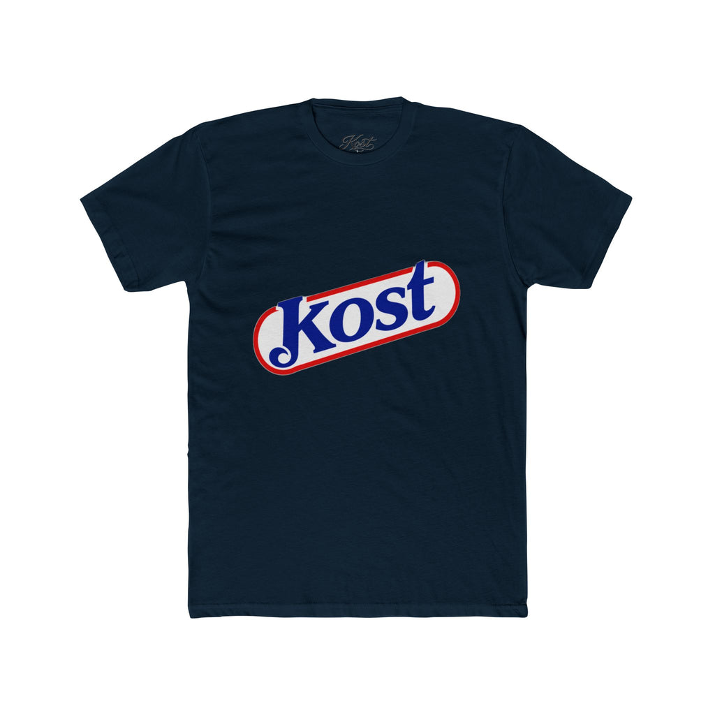 Kost Logo Tee — Retro Red & Blue Script T‑Shirt