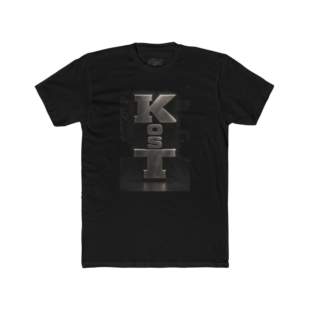 Kosl Vertical Monogram Tee — Bold Industrial Lettering Graphic T‑Shirt