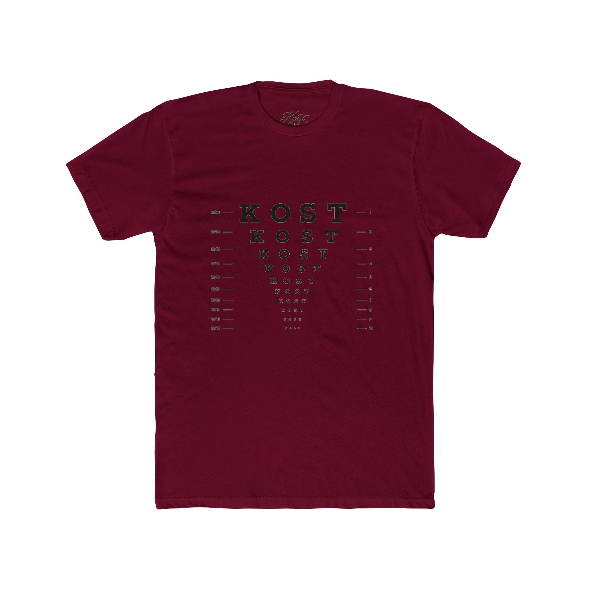Eye Chart 'KOST' Graphic Tee — Vintage Optometrist Style Crewneck