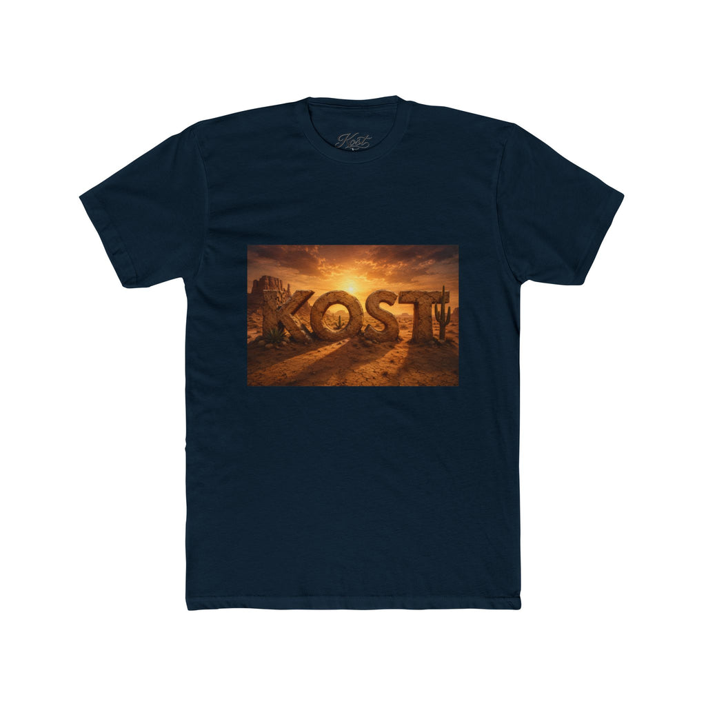 KOST Sunrise Graphic Tee — Vintage Stone Lettering Sunset T-Shirt