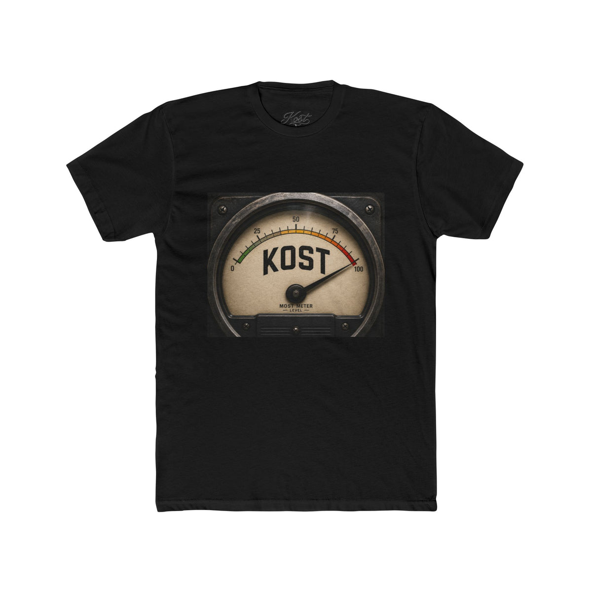 Vintage Radio Meter Tee — “KOST” Gauge Graphic Cotton T‑Shirt