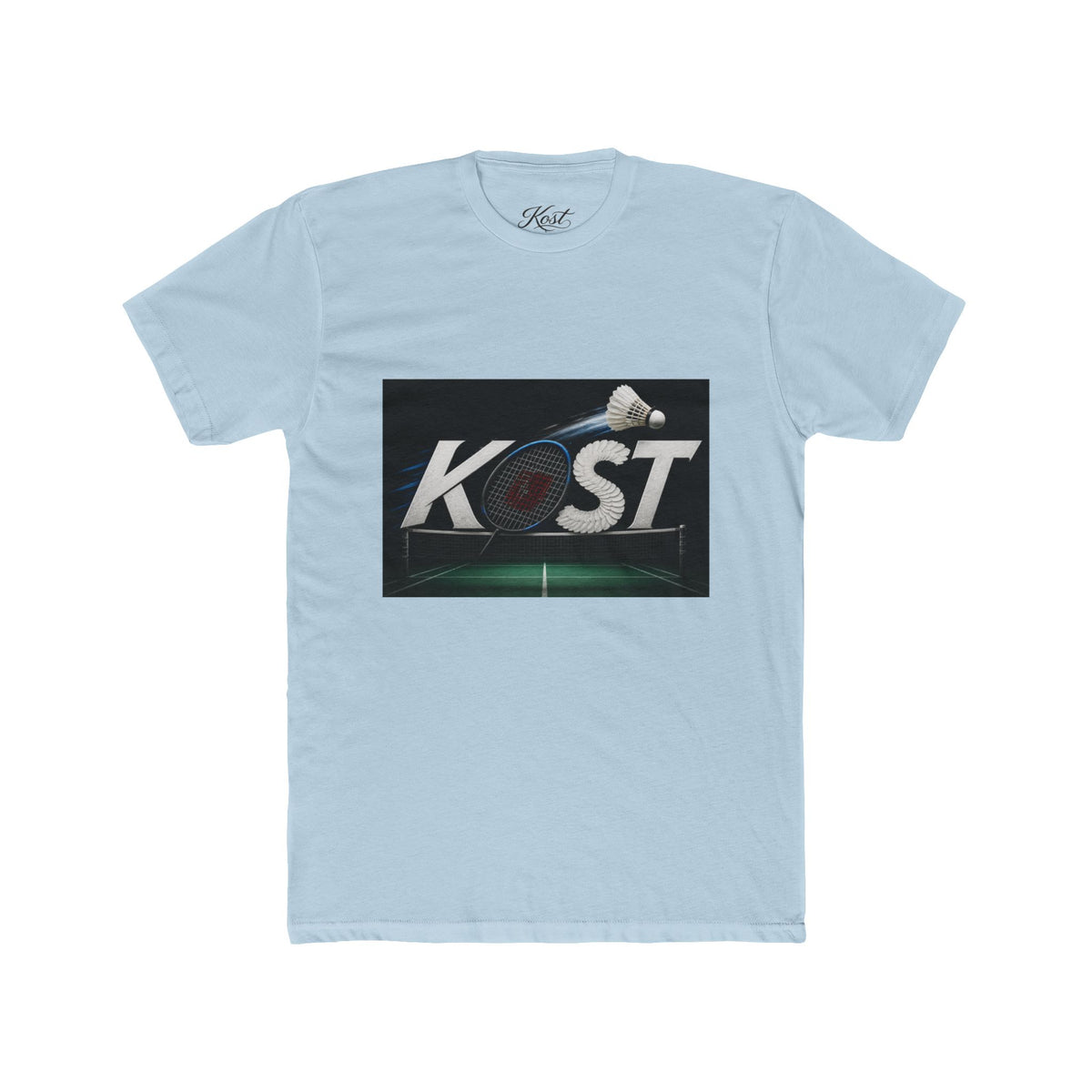 Badminton KOST Graphic Tee — Shuttlecock Court Logo T-Shirt
