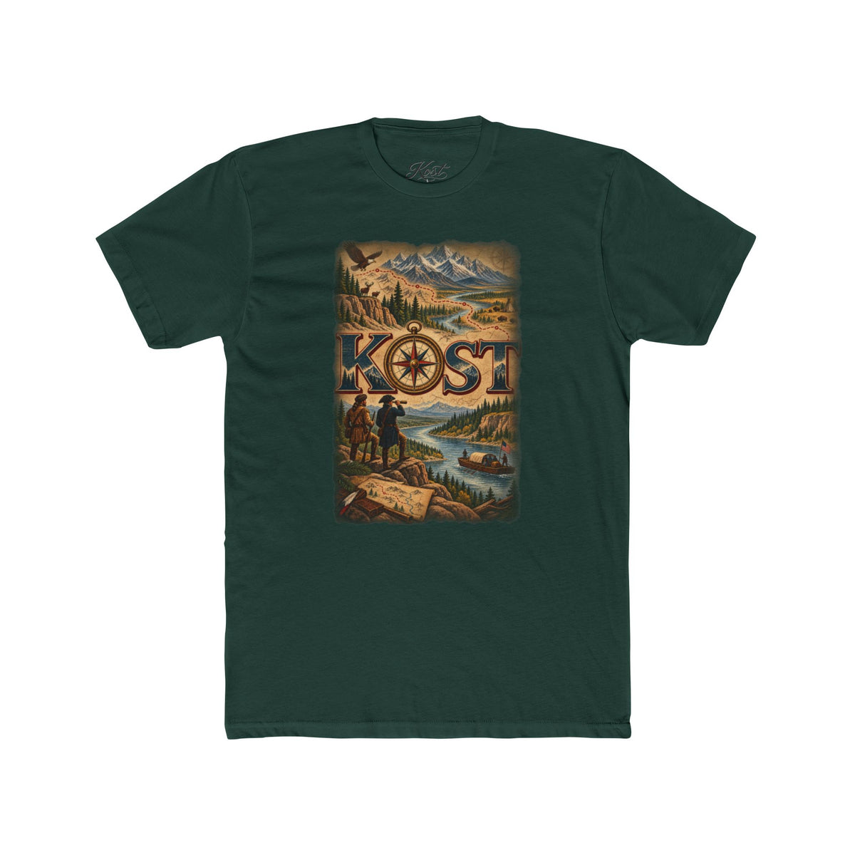 Kost Adventure Tee — Vintage Mountain River Travel Graphic T-Shirt