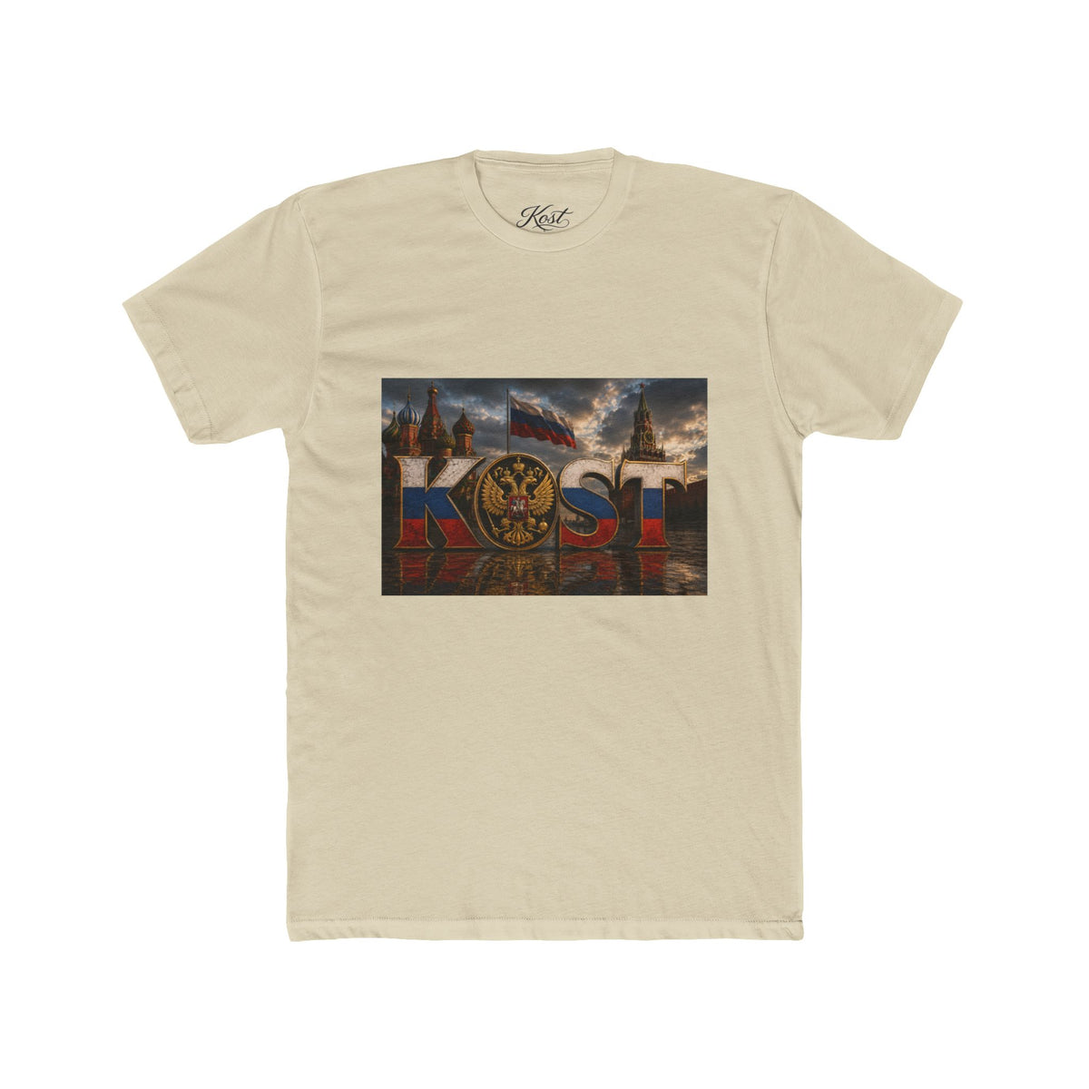 Russia Skyline Graphic Tee — Moscow Cityscape with Double-Headed Eagle