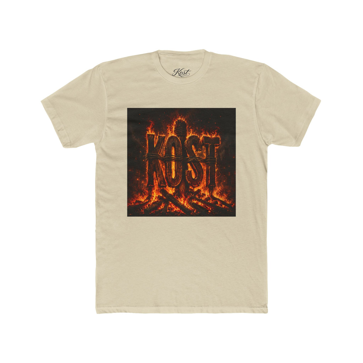 Crew Tee — 'KOST' Flaming Logo Graphic T-Shirt