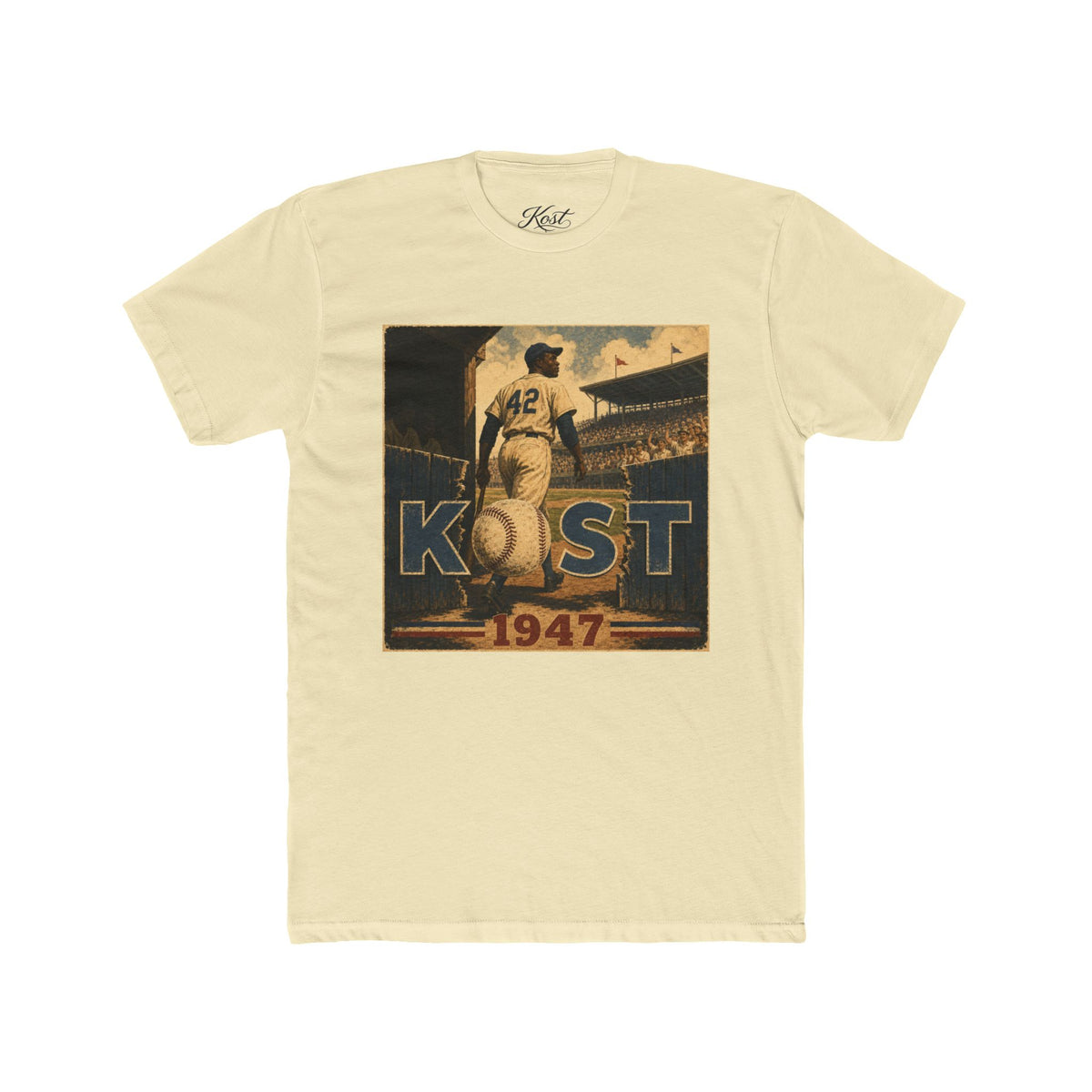 Vintage Baseball T-Shirt — 'Kost 1947' Retro Stadium Tee