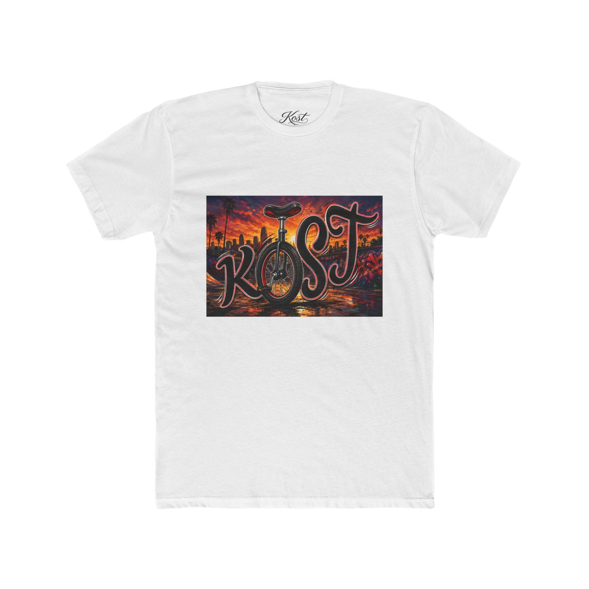 “Kost” City Skyline Graphic Tee — Vintage Sunset Urban Streetwear T‑Shirt