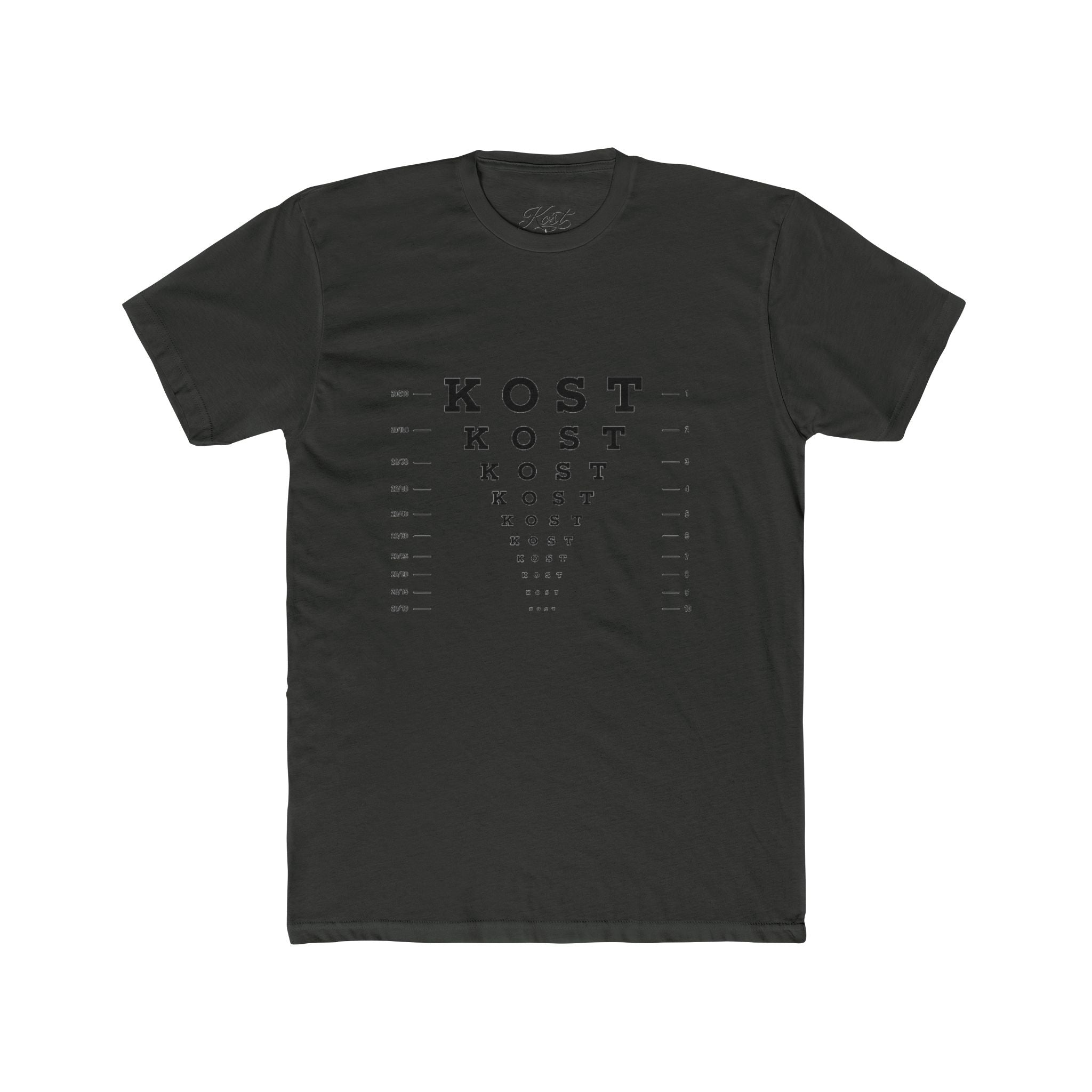 Eye Chart 'KOST' Graphic Tee — Vintage Optometrist Style Crewneck