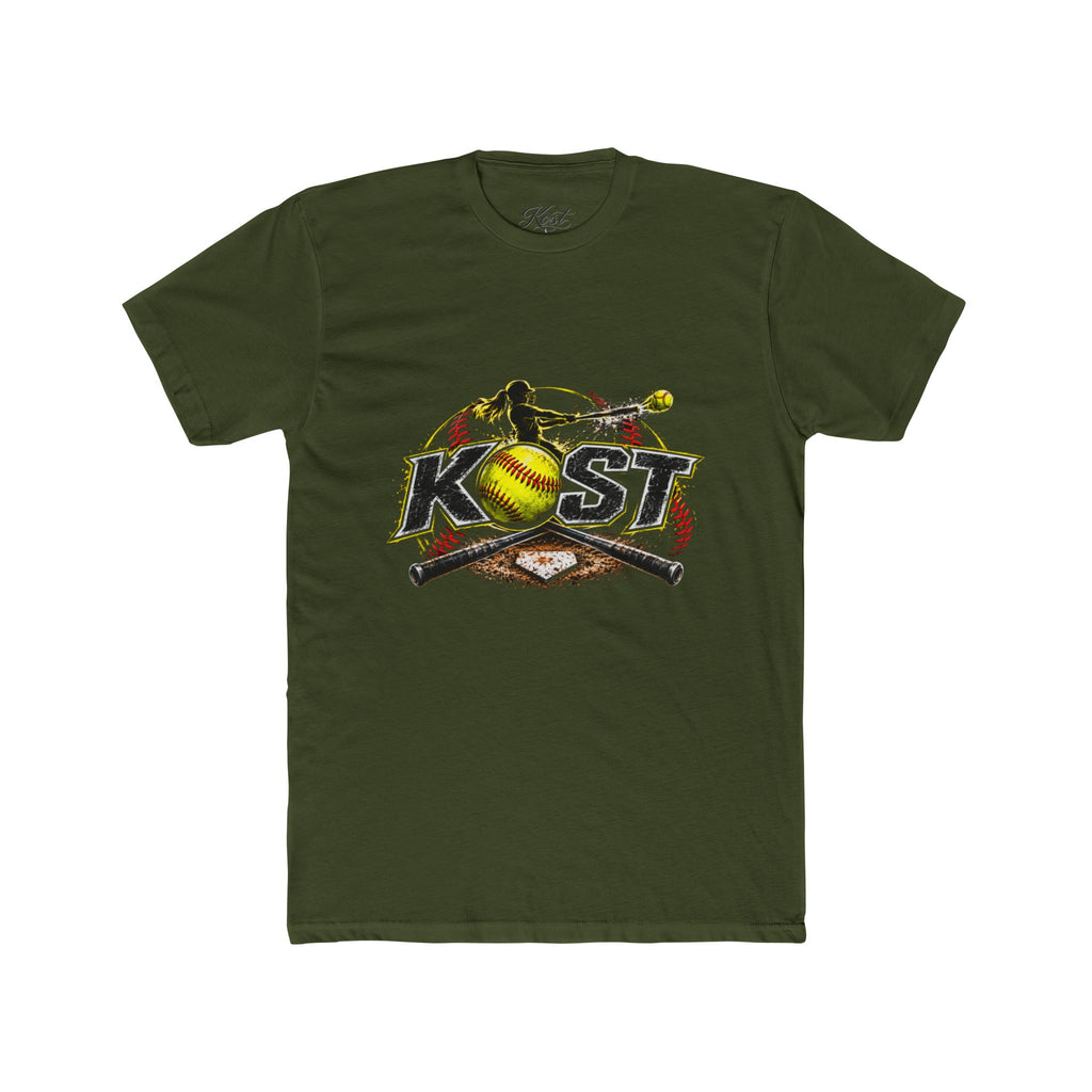 Softball Crossed Bats Tee — KOST Graphic Cotton Crew Shirt