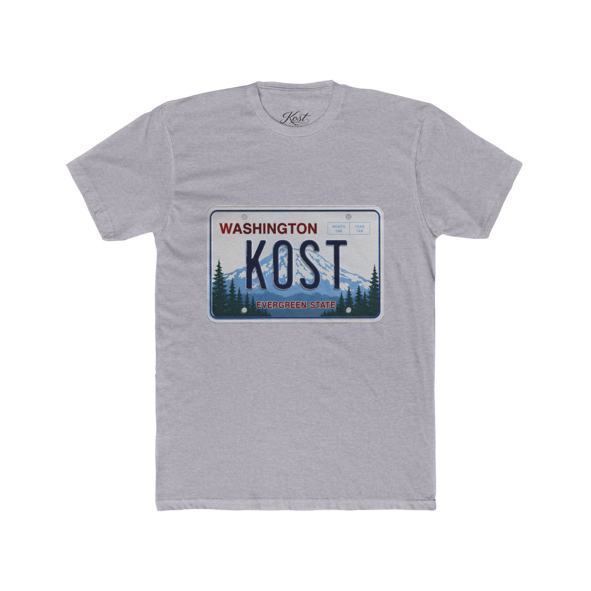 Washington License Plate Tee — 'KOST' Mountain Forest Graphic Shirt