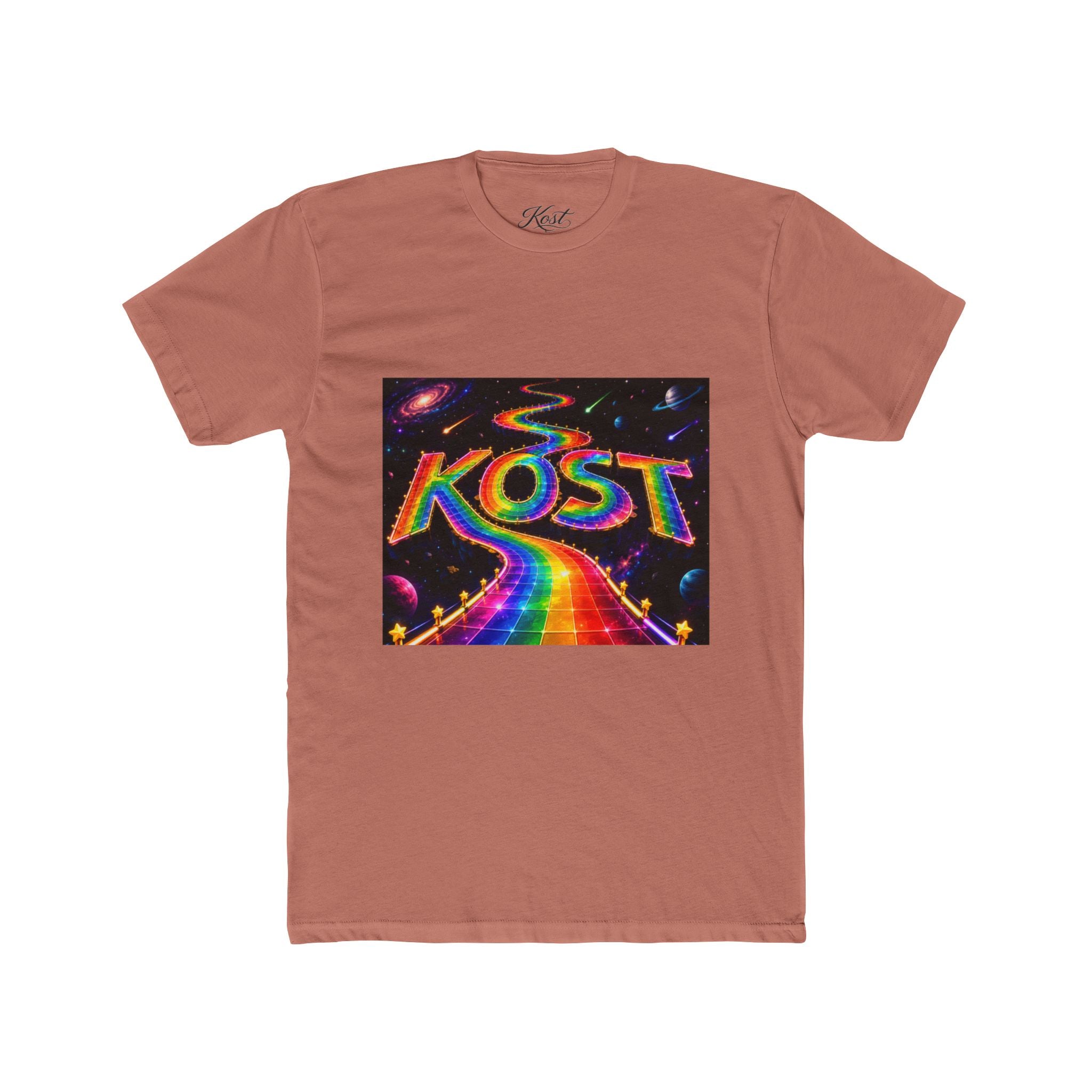 KOST Rainbow Road T-Shirt — Psychedelic Retro Cosmic Graphic Tee