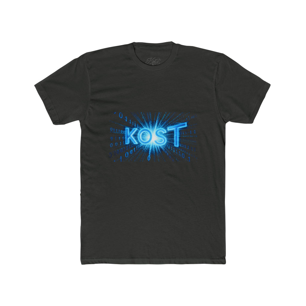 KOST Blue Burst Graphic Tee — Retro Tech Logo T-Shirt