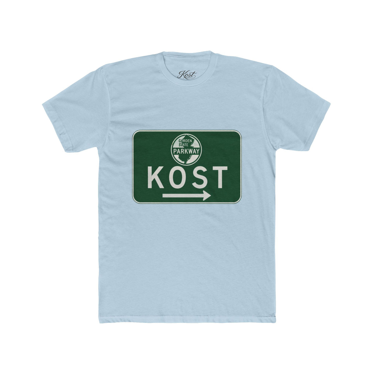 Kost Parkway Road Sign T‑Shirt — Retro Green Route Graphic Tee