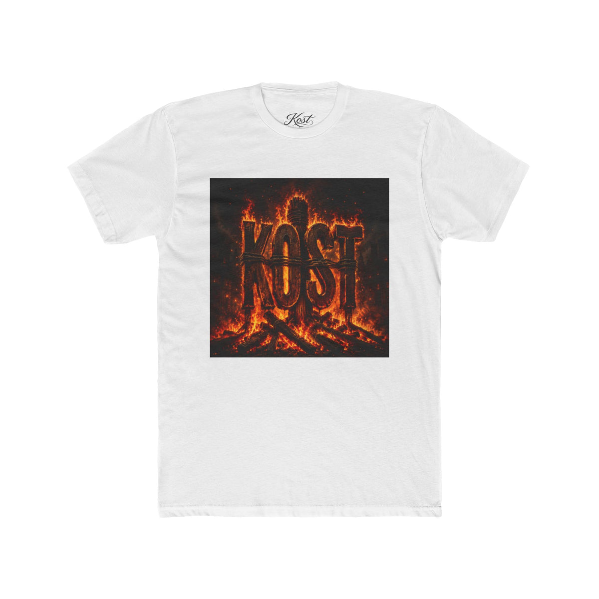 Crew Tee — 'KOST' Flaming Logo Graphic T-Shirt