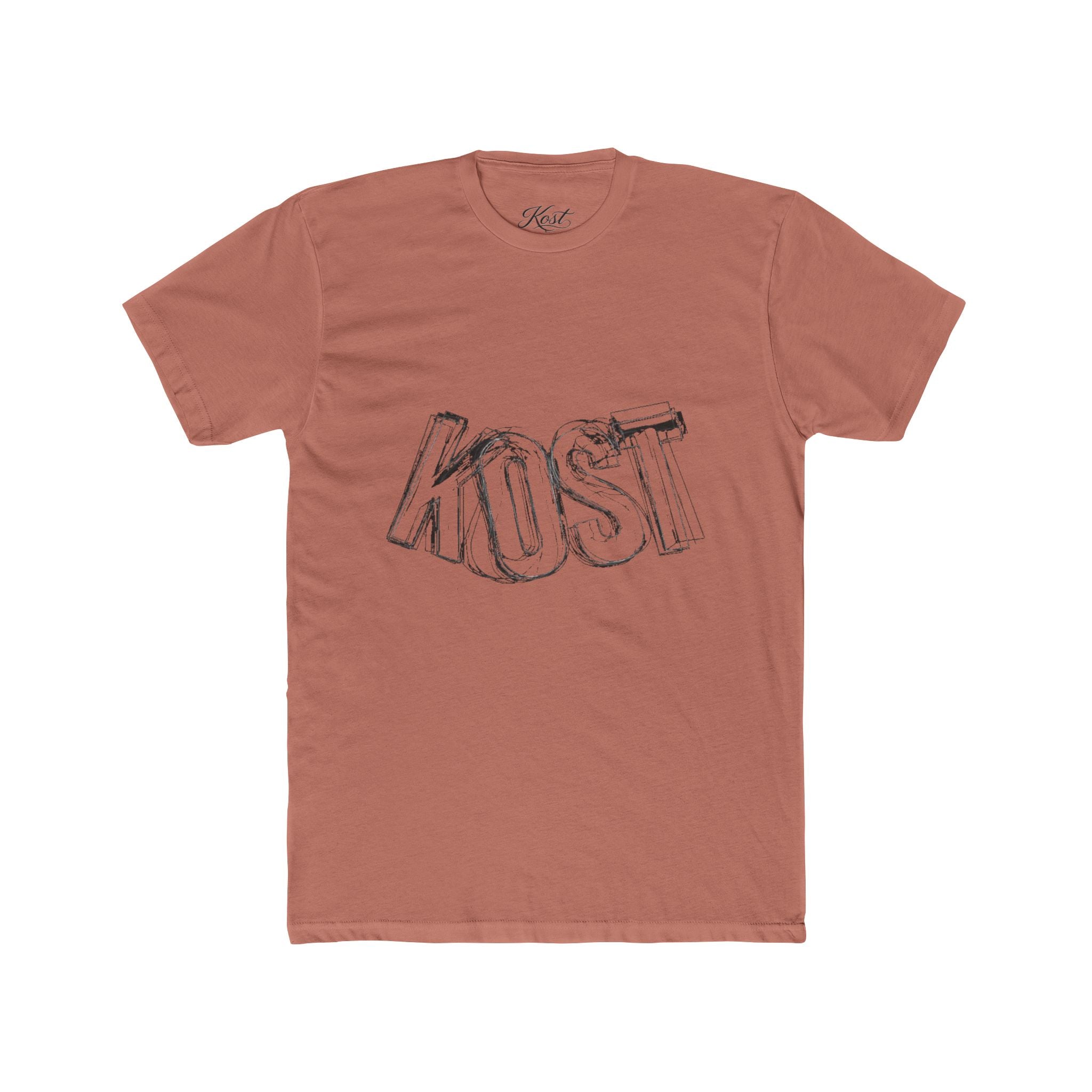 KOST Sketch Logo Tee — White Cotton Graphic T‑Shirt